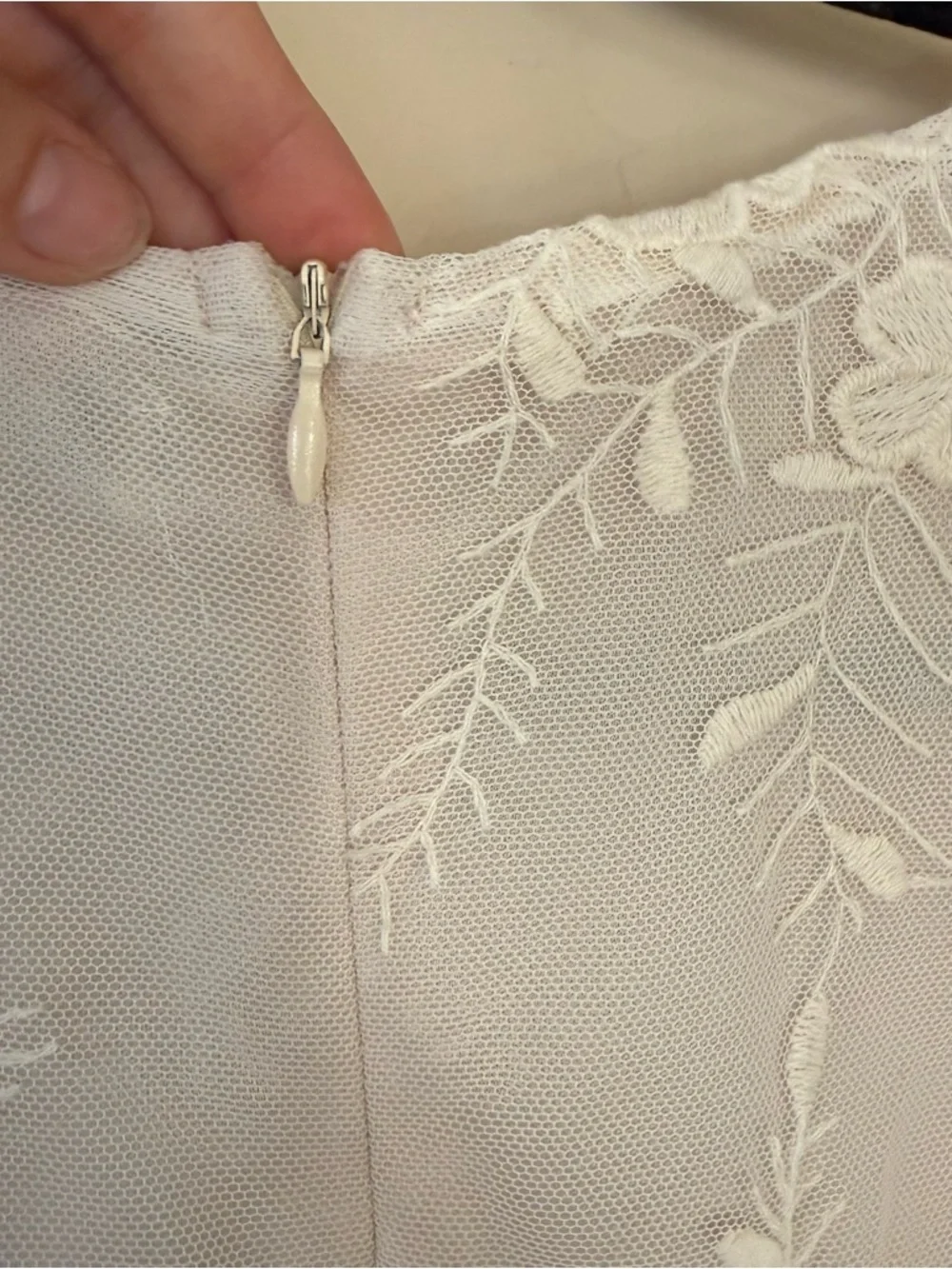 A Calin Lace Peplum Top Boho Cottagecore Sheer Floral Romantic Blouse - Picture 9 of 9